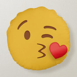 Blow Kiss Emoji Rond Kussen