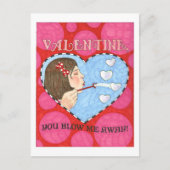 Blow me Away Bubbles Valentijn Post Kaart (Voorkant)