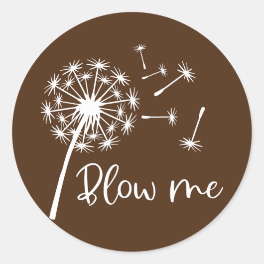 Blow me Dandelion Womens Funny Fitness Funny mama Ronde Sticker (Voorkant)