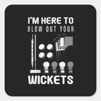 Blow Your Wickets Croquet Player Croquet Racket Vierkante Sticker