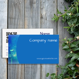 Blowball fotografie QR azuurblauw Visitekaartje