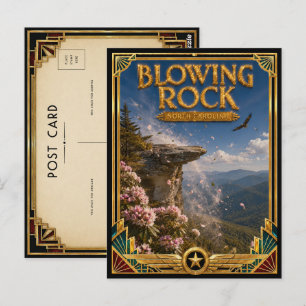 Blowing Rock North Carolina Vintage Art Deco Briefkaart