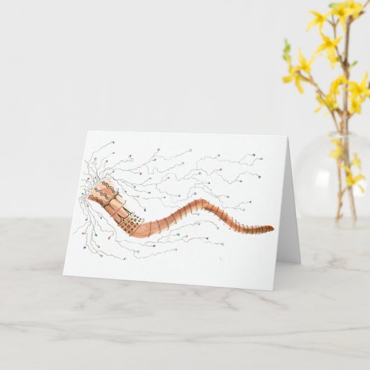 Blowing the Shofar Greeting Card Kaart (Gele Bloem)