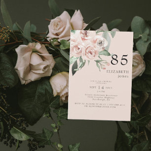 Blozen Bloemen 85ste Verjaardag Party II Uitnodigi Kaart
