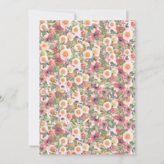 Blozen Bloemen bruiloft dank u kaart (Achterkant)