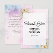 Blozen Bloemen bruiloft dank u kaart (Voorkant / Achterkant)