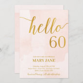 blozen en goud - uitnodiging voor 60e verjaardag (Voorkant / Achterkant)