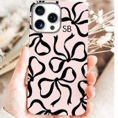 Blozen En Zwarte Strik Monogram Case-Mate iPhone Case