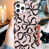 Blozen En Zwarte Strik Monogram Case-Mate iPhone Case