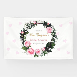 Blozen Romance: Roze Roos Vrijgezellenfeest Spandoek
