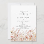 Blozen Wildbloemen Bruiloft Kaart (Voorkant)