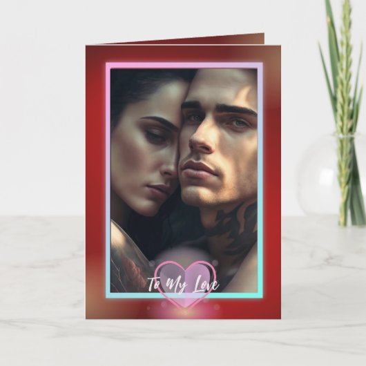 Blozend Bloedrode Valentijnsdag Feestdagen Kaart (Voorkant)