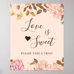 Blozend Gouden Bloem Love Is Sweet Dessert Bar Bor Poster