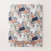 Blozend Navy Blauwe Zachte Pastel Roze Bloem