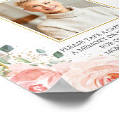 Blozend Roze Bloem Foto Rouwherdenking Deel een He Poster (Hoek)