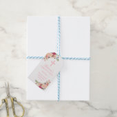 Blozend Roze Bloemen Doop Dank Je Cadeaulabel (Met Touw)