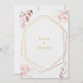 Blozend Roze Bloemige Bladeren Goud Spaans Onze Br Kaart (Achterkant)