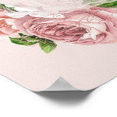 Blozend Roze Bloemige Felicitaties Betrokkenheid Poster (Hoek)