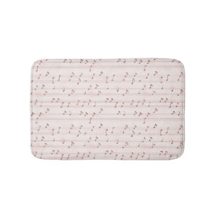 Blozend Roze Bruine Muzieknotities Badmat