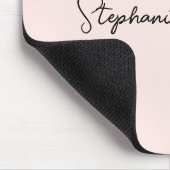 Blozend Roze Elegant Script Persoonlijk Monogram Muismat (Hoek)