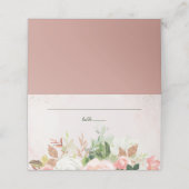 Blozend Roze en Gouden Waterverf Bloem (Buitenkant ongevouwen)