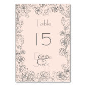 Blozend Roze en Grijs Bruiloft Kaart (Voorkant)