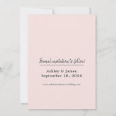 Blozend Roze Foto Moderne Script Bewaar de Datum Save The Date (Achterkant)