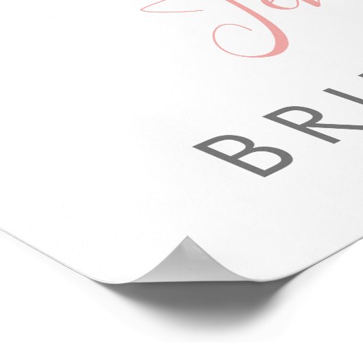 Blozend Roze Gouden Bloemige Bruidscadeau Ontvangs Poster (Hoek)