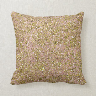 Blozend Roze & Gouden Glam Glitters Schitter Meisj Kussen