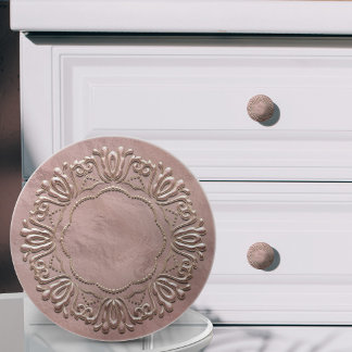Blozend Roze Gouden Sierlijst Keramische Knop