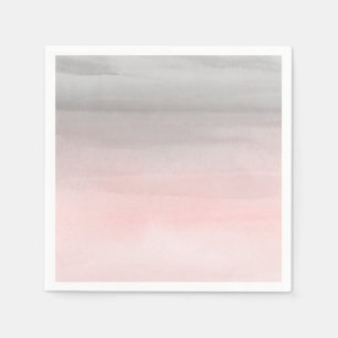 Blozend Roze Grijs Modern Aquarel Ombre Chic Servet