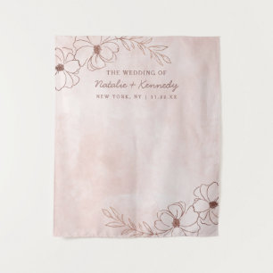 Blozend Roze & Roze Gouden Folie Photobooth Achter Wandkleed