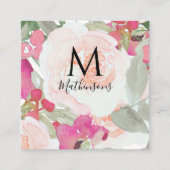 Blozend Roze Salie Waterverf Bloemige Bruiloft Informatiekaartje (Voorkant)