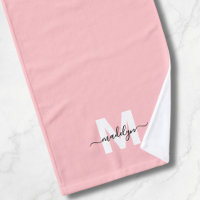 Blozend Roze Script Naam Monogram