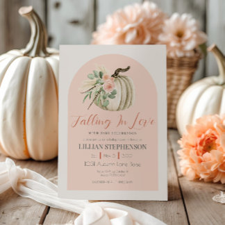 Blozend Roze Verliefd Worden Pompoen Baby Shower Kaart