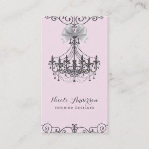 Blozend Roze Zilver Wit Boog Vintage Glam Modeontw Visitekaartje
