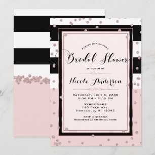 Blozend Roze Zwart Wit Roze Goud Bruiloft Bridal S Kaart