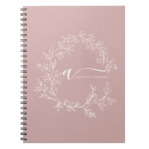 Blozend Stof Roze Moderne Script Meisjesachtige Mo Notitieboek