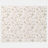 Blozend Witte Bloem Fleece Deken (Voorkant (Horizontaal))