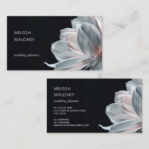 Blozend Witte Magnolia Zwart Visitekaartje