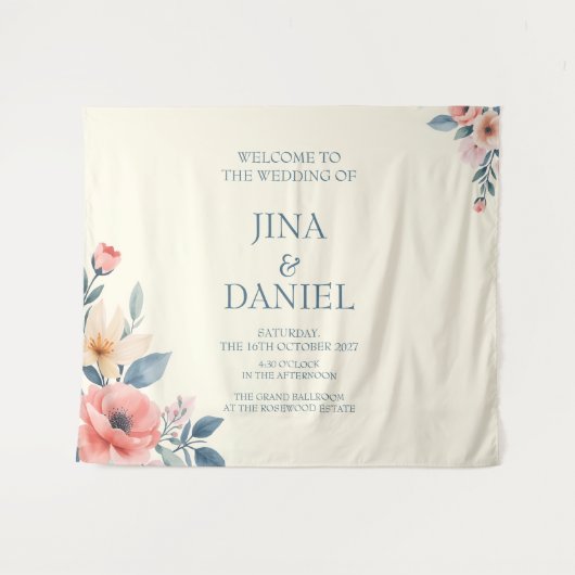 Blozende Bloem Wandkleed (Voorkant (horizontaal))