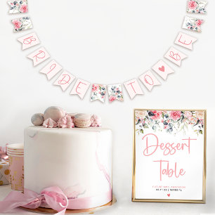 Blozende Bloemen Aquarel Bruids Vlaggenlijn Spando Vlaggetjes