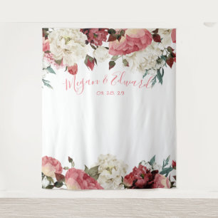 Blozende bloemen bruiloft achtergrond receptie dec wandkleed
