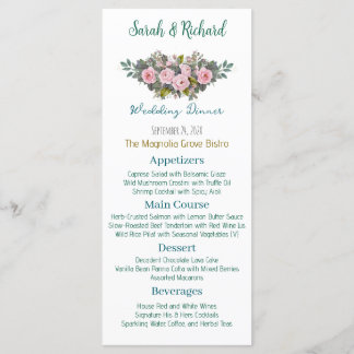 Blozende Bloemen Bruiloft Menu