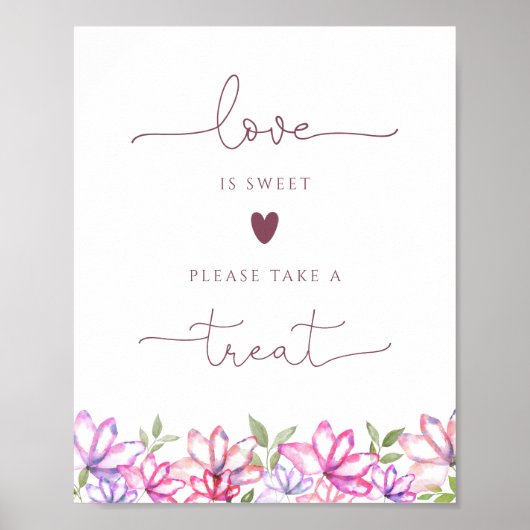 Blozende Bloemen Liefde is een Zoete Behandeling B Poster (Voorkant)