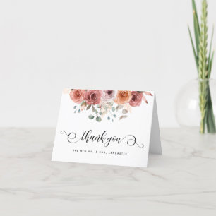 Blozende bloemen met Pampagras bedankkaart