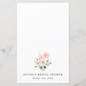 Blozende Bloemen, Roze Bloemen, Bruidsfeest Menu (Achterkant)