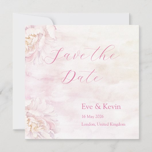 Blozende Bloemen Save the Date Kaart – Aquarel (Voorkant)