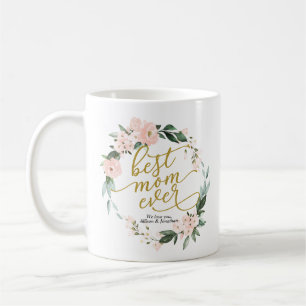 Blozende bloemenkrans Beste moeder ooit Moederdag Koffiemok