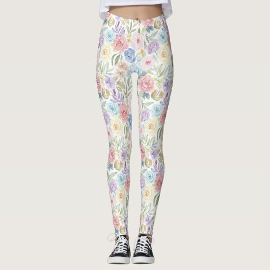 Blozende bloemenprint leggings (Voorkant)